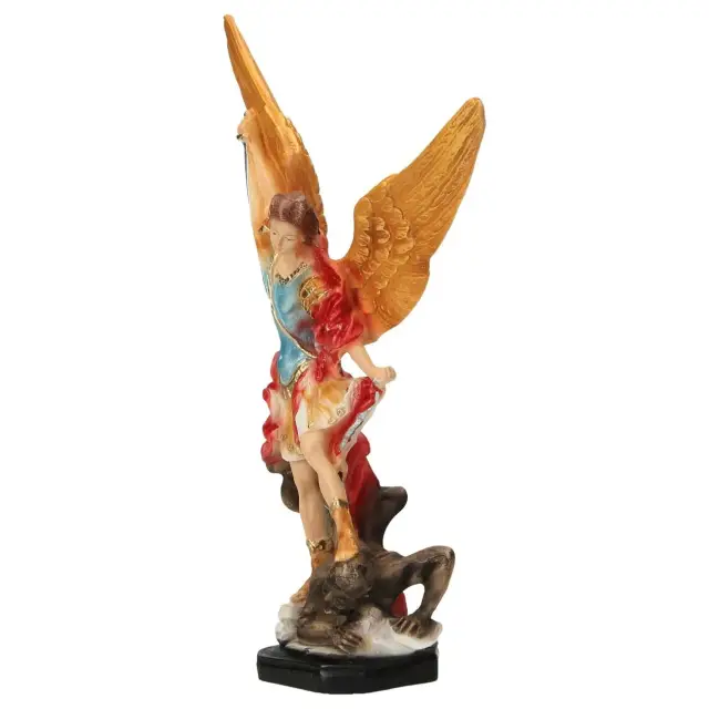 Statue 20 cm - Albâtre couleurs - Saint Michel