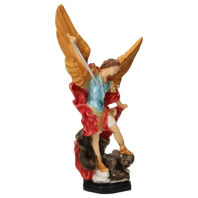 Statue 20 cm - Albâtre couleurs - Saint Michel