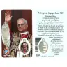 Card with prayer and medal Pope Leo XIV in French