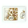 Chapelet Blanc + médaille / Communion + boîte