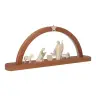 Crèche de Noël moderne en bois avec lumière