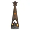 Ceramic Christmas tree with Nativity scene, 28 cm, sepia