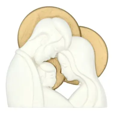 Nativité 7.5 cm - Résine blanche + or