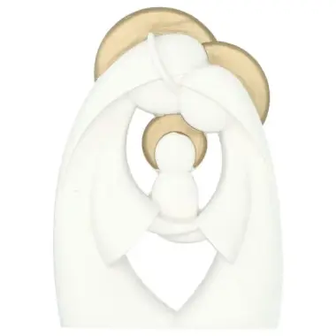 Nativité 8.5 cm - Résine blanche + or