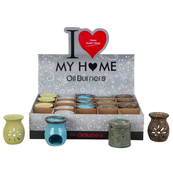 Brûle-huile H 7 cm - assortiment de 5 modèles différents