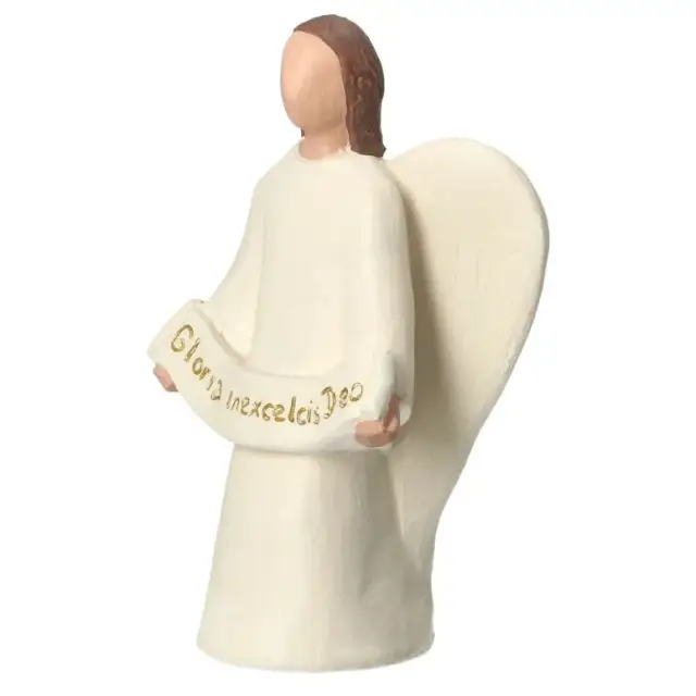 Nativity scene Onillon 10 cm stone white - Angel gloria
