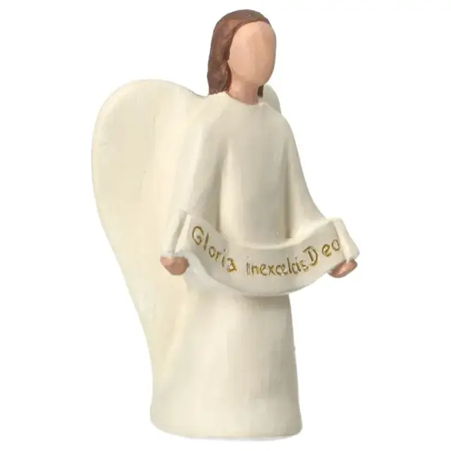 Nativity scene Onillon 10 cm stone white - Angel gloria