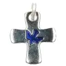 Croix 16 X 13 mm - Colombe - Email Bleu