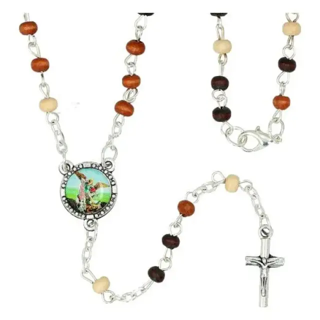 Mini rosary hematite St Michael