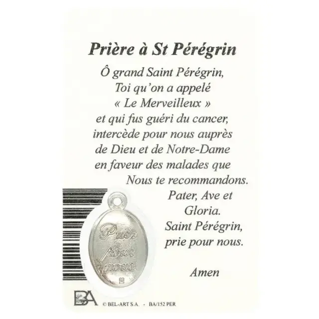 Kaart-medaille-gebed - H Peregrinus - Frans