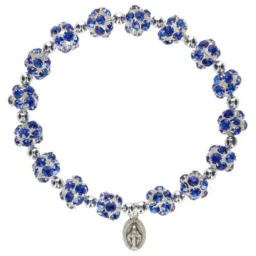 elastic braceletstrass 8mm Crystal blue
