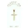 Cross Plated Gold with white strass 20 x 13 mm