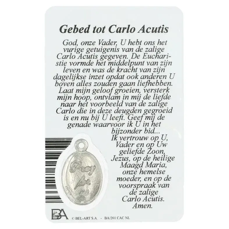 Carte-médaille-prière - St Carlo Acutis - Néerlandais