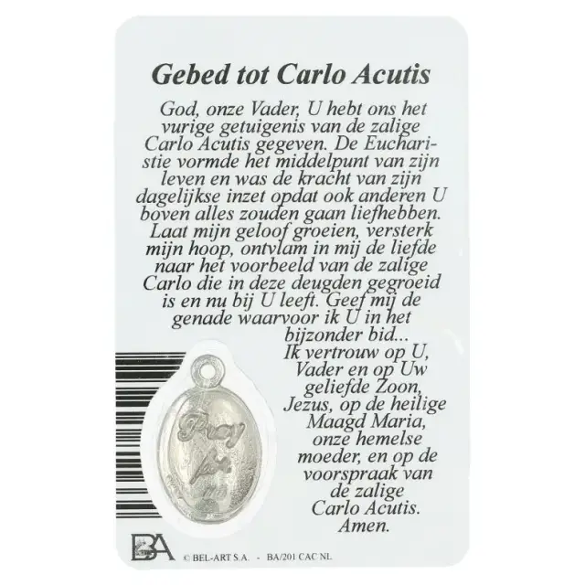 Carte-médaille-prière - St Carlo Acutis - Néerlandais