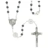 Mini rosary hematite St Benedict