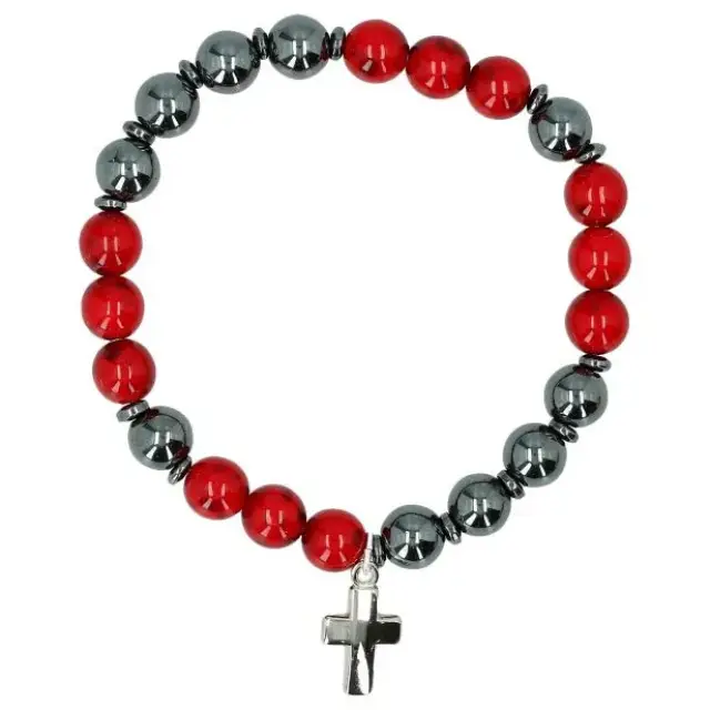 Bracelet sur élastique Perles noires et couleurs (4 modèles assortis)