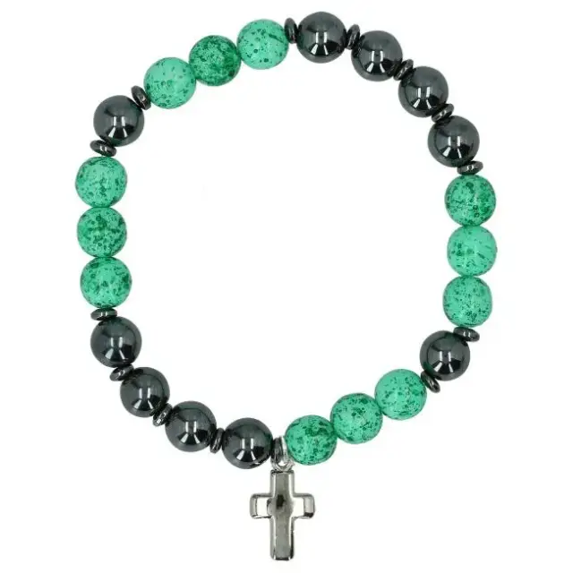 Bracelet sur élastique Perles noires et couleurs (4 modèles assortis)