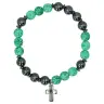 Bracelet sur élastique Perles noires et couleurs (4 modèles assortis)