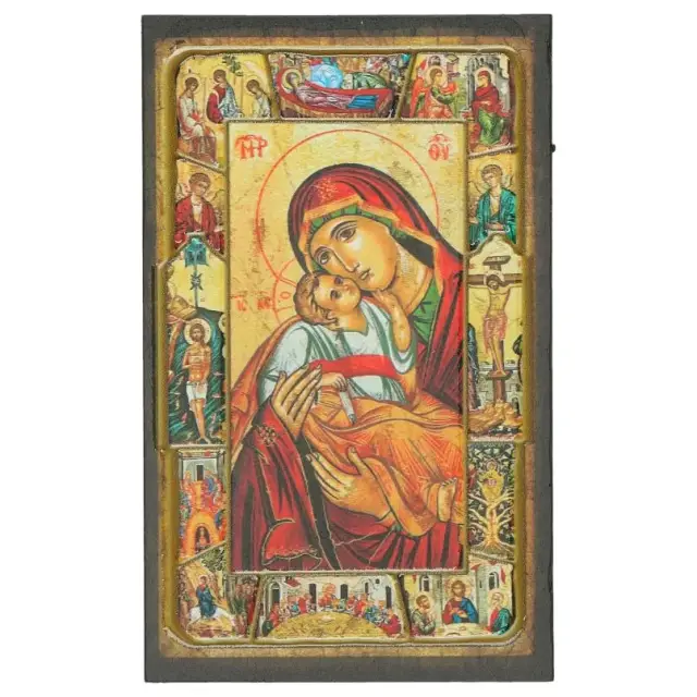 Icon 12 X 7.5 cm Virgin and Child