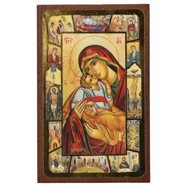 Icon 12 X 7.5 cm Virgin and Child