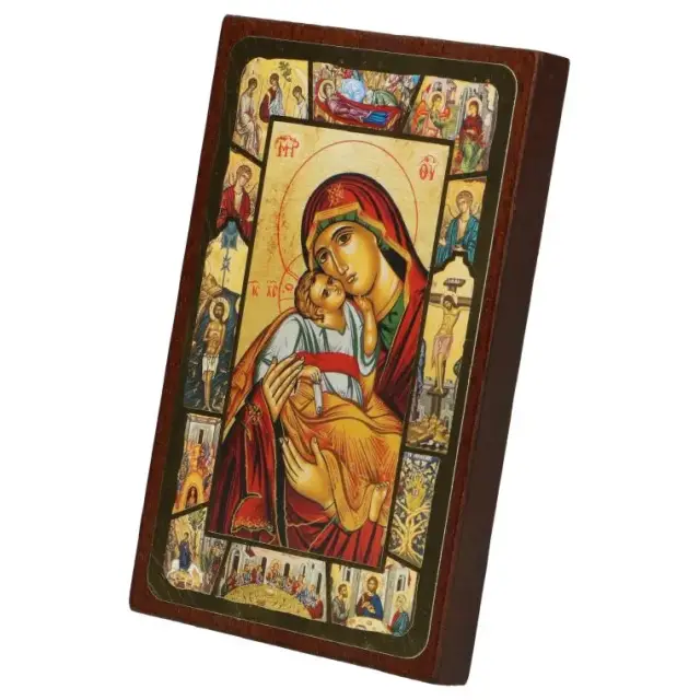 Icon 12 X 7.5 cm Virgin and Child