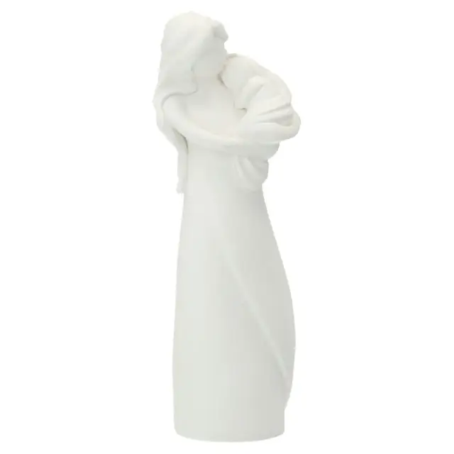 Vierge et enfant 13 cm - résine blanche