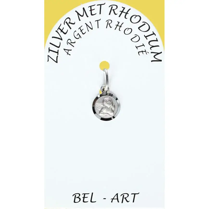Médaille Argent Rhodié - Ange - 8 mm