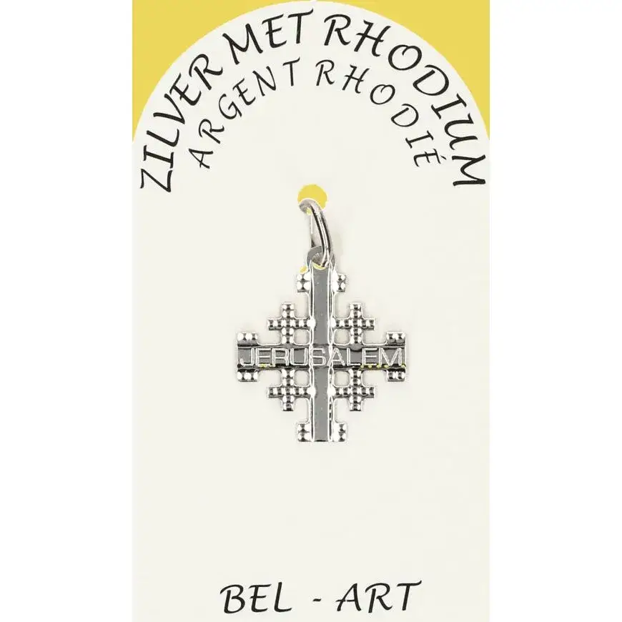 Croix Argent Rhodié Jerusalem - 16 X 16 mm