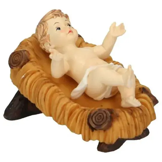 Kindje Jezus 7.5 Cm + Wieg