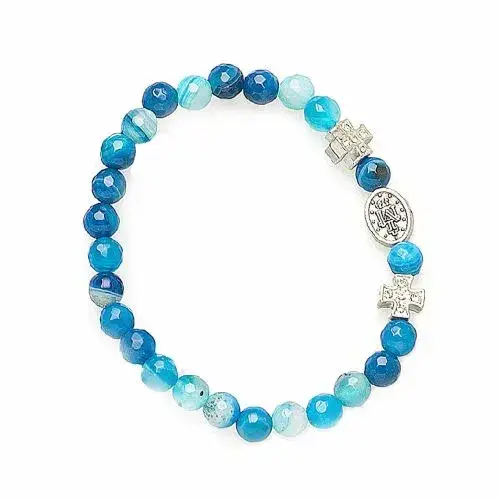 Bracelet sur élastique Agate bleue