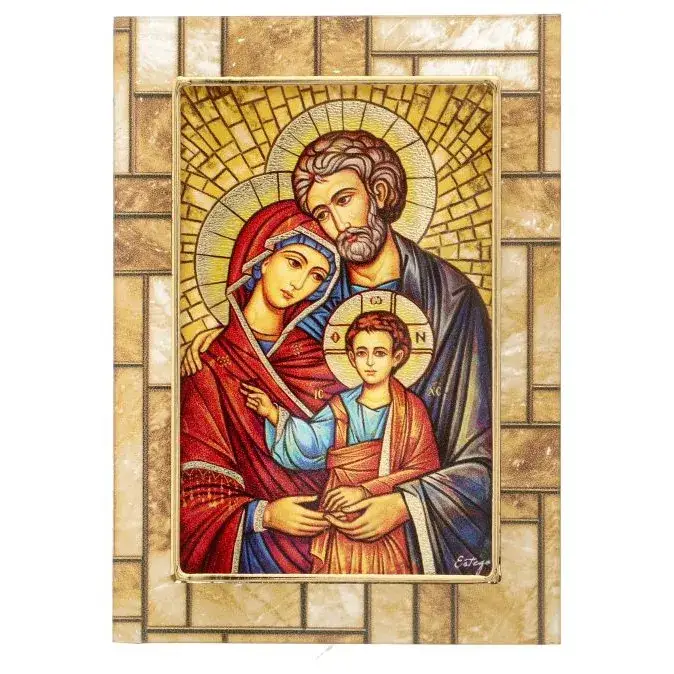 Holy Family glass frame 10x14 cm