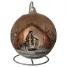 Boule en verre avec pied 15 cm Nativité sépia
