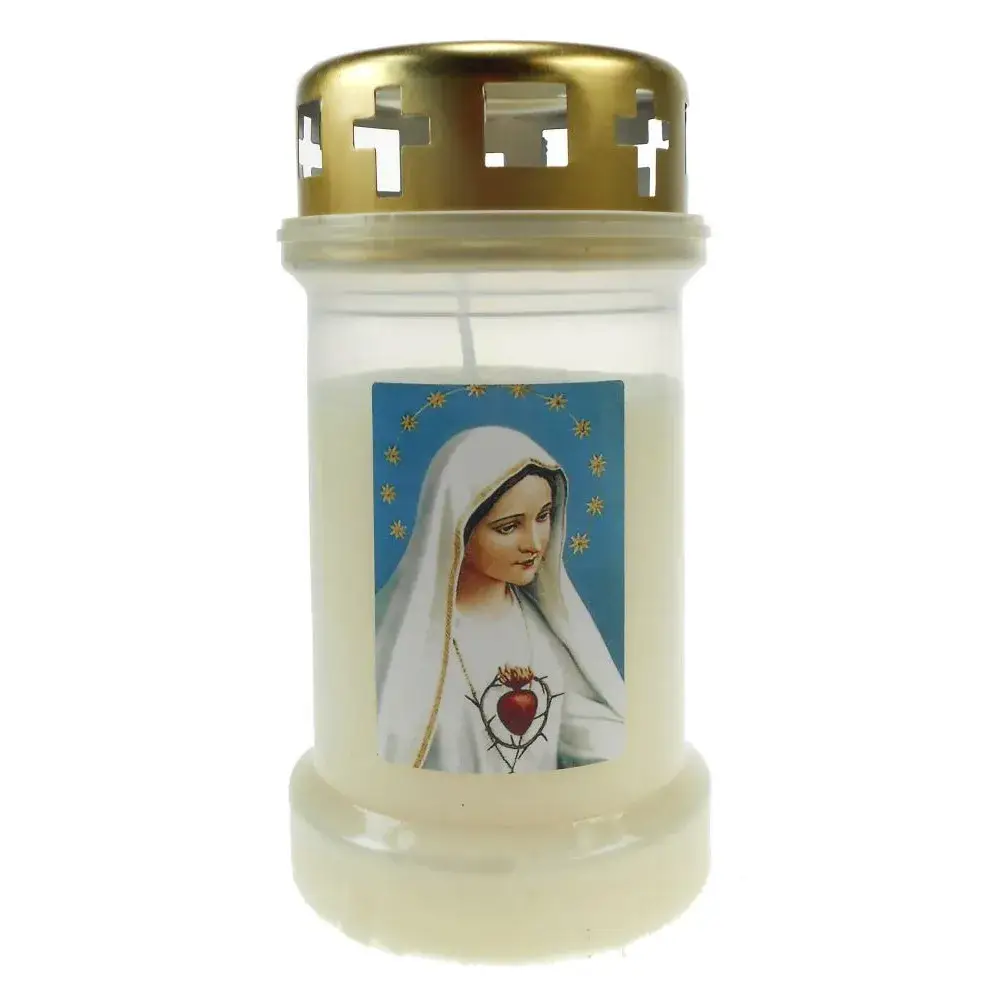 Bougie 3J / CD / blanc / Coeur Immaculé de Marie