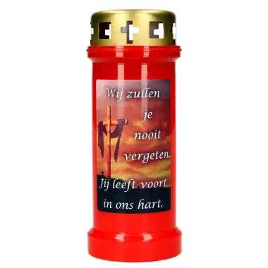 Kaars 6D / KK / Rood / Wij zullen je nooit vergeten