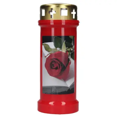 Kaars 6D / KK / rood / Open boek + Engel