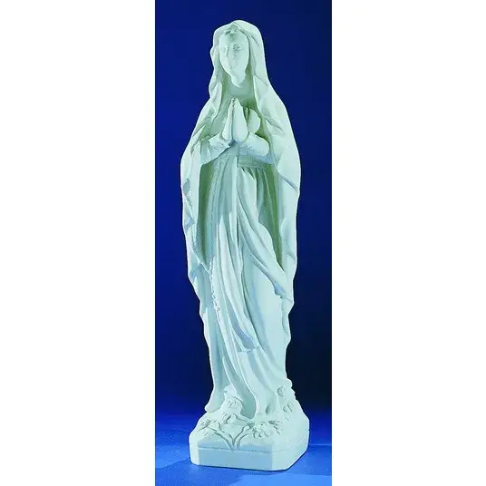 N.D. de Lourdes - 52 cm - "marbre" blanc