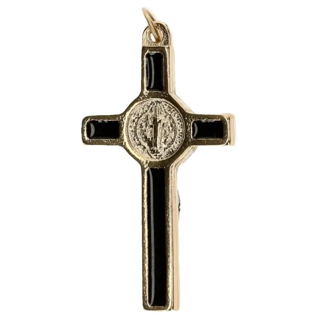 Croix St Benoît - 39 mm - Noir / Doré