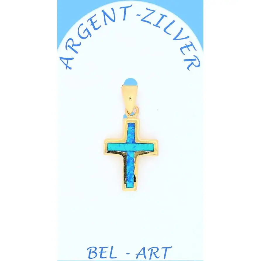 Croix Argent doré "Opal" 15 X 12 Mm
