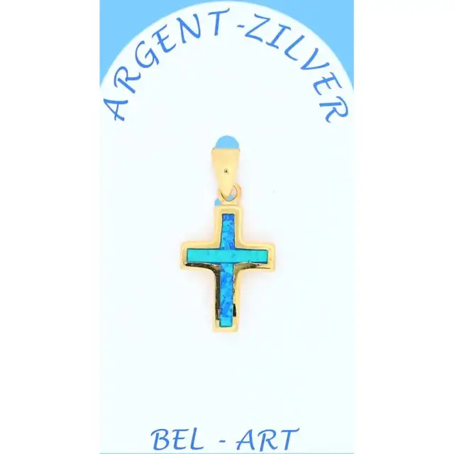 Croix Argent doré "Opal" 15 X 12 Mm