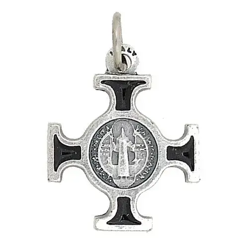 Croix St Benoît - 18 X 18 mm - Noir / Agté