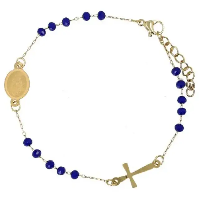 Stalen armband met kruis verschillende kleuren