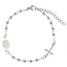 Stalen armband met kruis verschillende kleuren