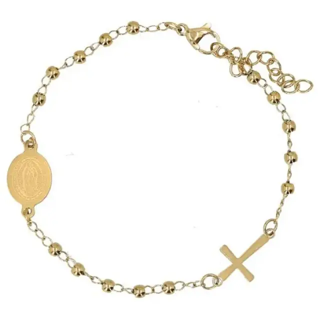 Stalen armband met kruis verschillende kleuren