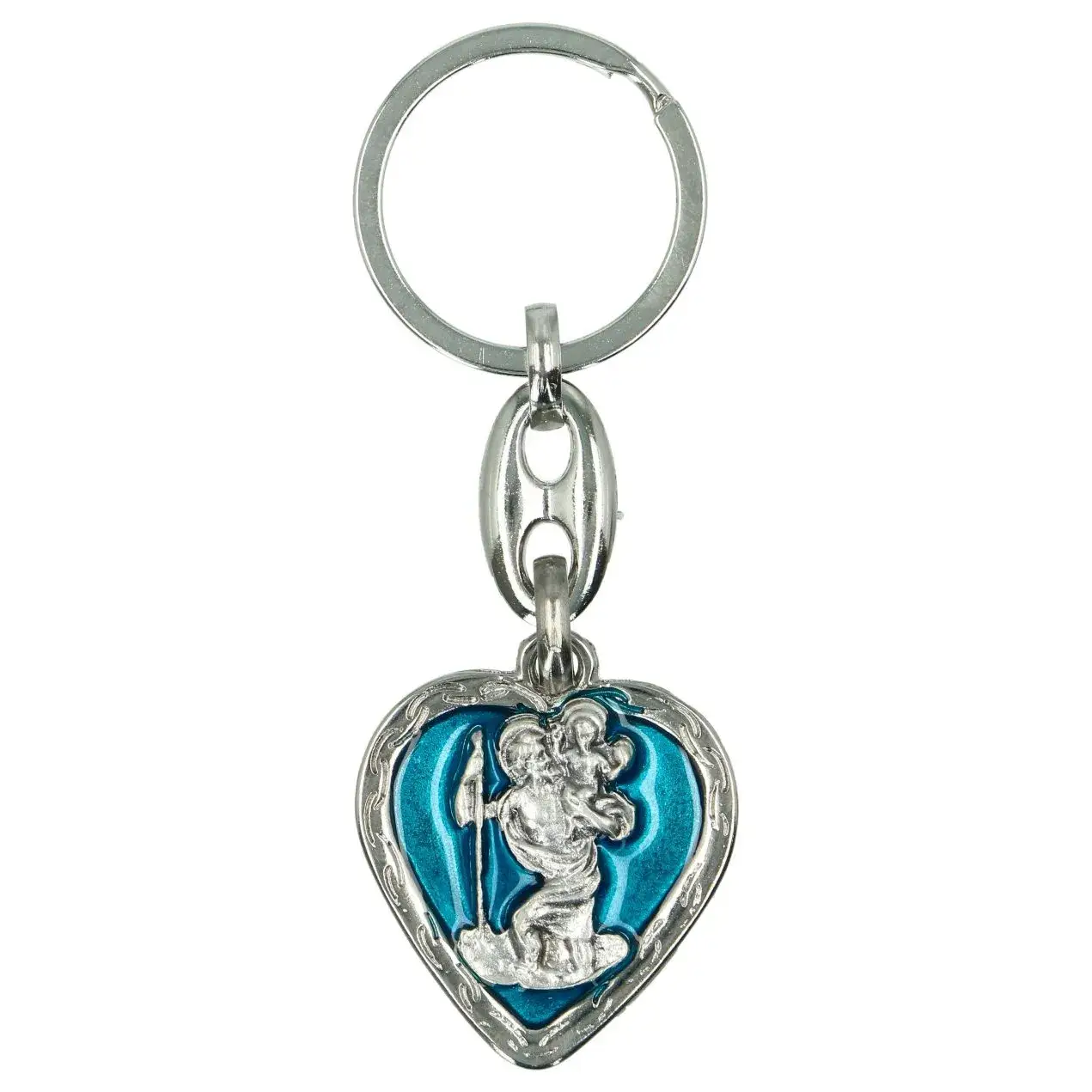 Porte-Clefs - St Christophe - Email bleu