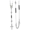 Rozenkrans zilver met rhodium en cristal zwart 3 mm