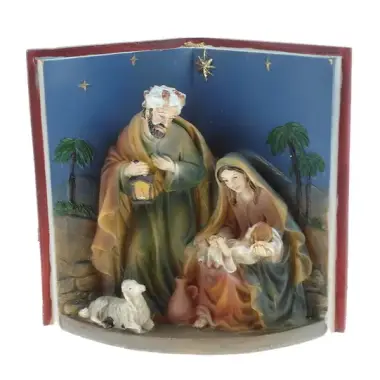 Heilige Familie in boek (13 cm x H12 cm)