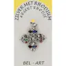 Croix Argent Rhodie Swarovsky 8 Mm Multicolor