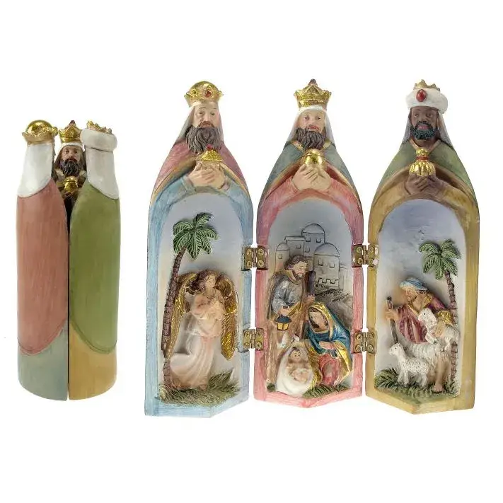 Nativité en triptyque (19x18x3,5 cm)