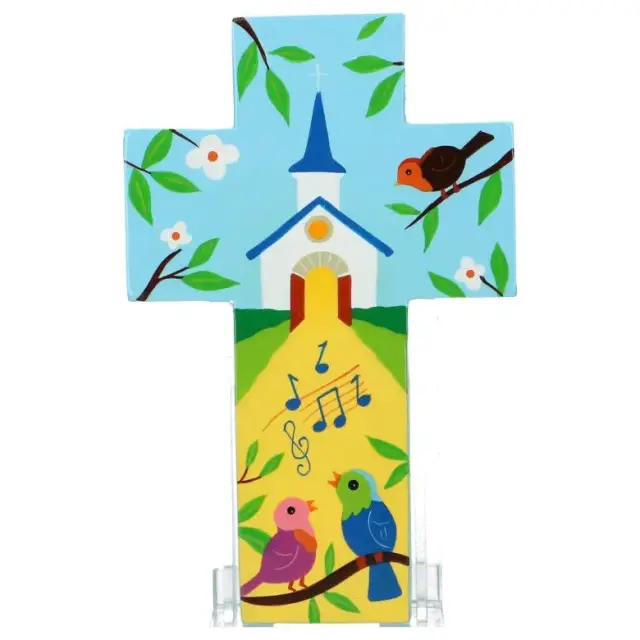 Croix murale 14 cm Eglise et chant
