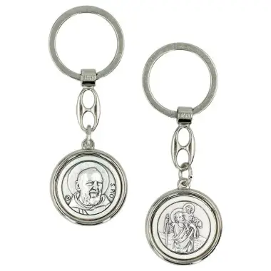 Porte-Clefs 30 mm St P.Pio / St Christophe